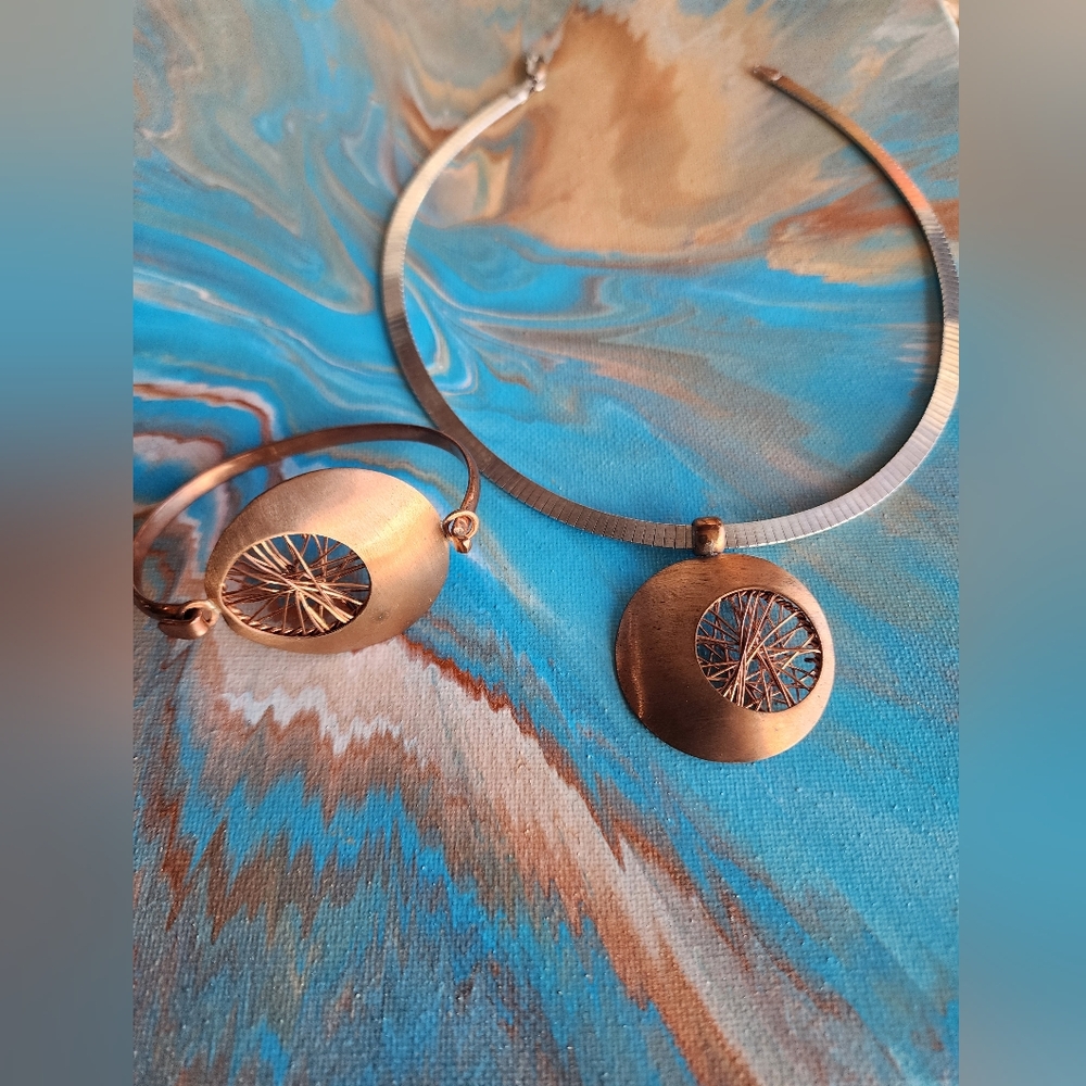 Elegant Native Made COPPER Pendant & Bracelet